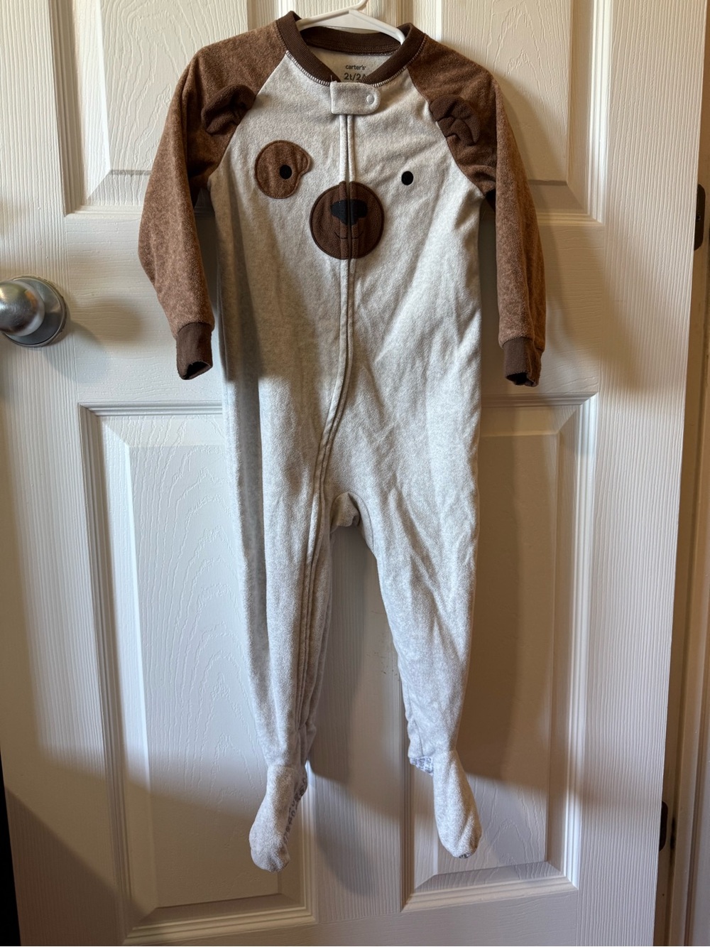 Carters 2T Brown & Grey/Cream Dog Fleece Sleeper - 2/$10 Fleece Sleepers